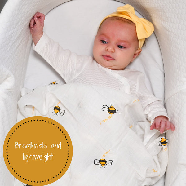 Bee Baby Muslin Swaddle Blanket