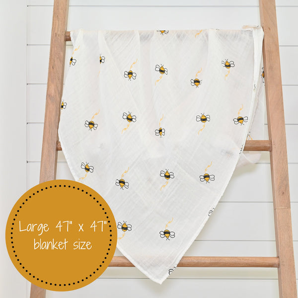 Bee Baby Muslin Swaddle Blanket