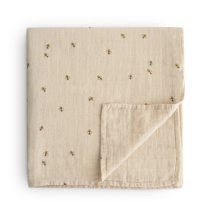 Mushie Organic Cotton Muslin Swaddle Blanket extra soft