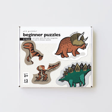 Colorful beginner dinosaur puzzles for babies, perfect for developing fine motor skills and problem-solving.