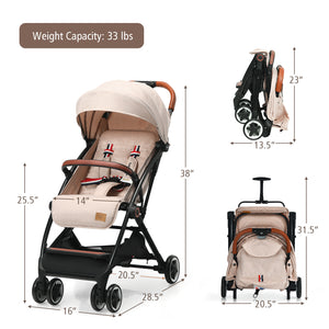 Lightweight aluminium frame baby stroller with net, shown from angle 3, perfect for travel and outdoor use.