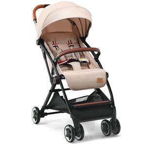 Lightweight aluminium frame baby stroller with net, perfect for travel and outdoor use.