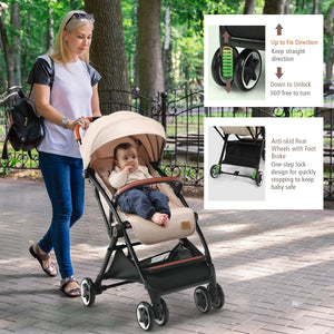 Lightweight aluminium frame baby stroller with net, shown from angle 4, perfect for travel and outdoor use.