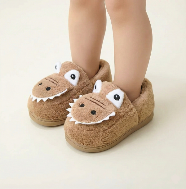 Soft Dino Slippers for Toddlers – Ages 1–6