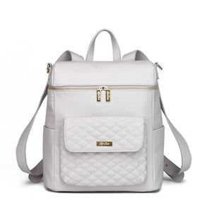 Signature Diaper Bag in Stone Grey, stylish and functional, perfect for modern parents on the go.