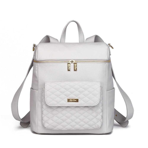 Signature Diaper Bag in Stone Grey, stylish and functional, perfect for modern parents on the go.