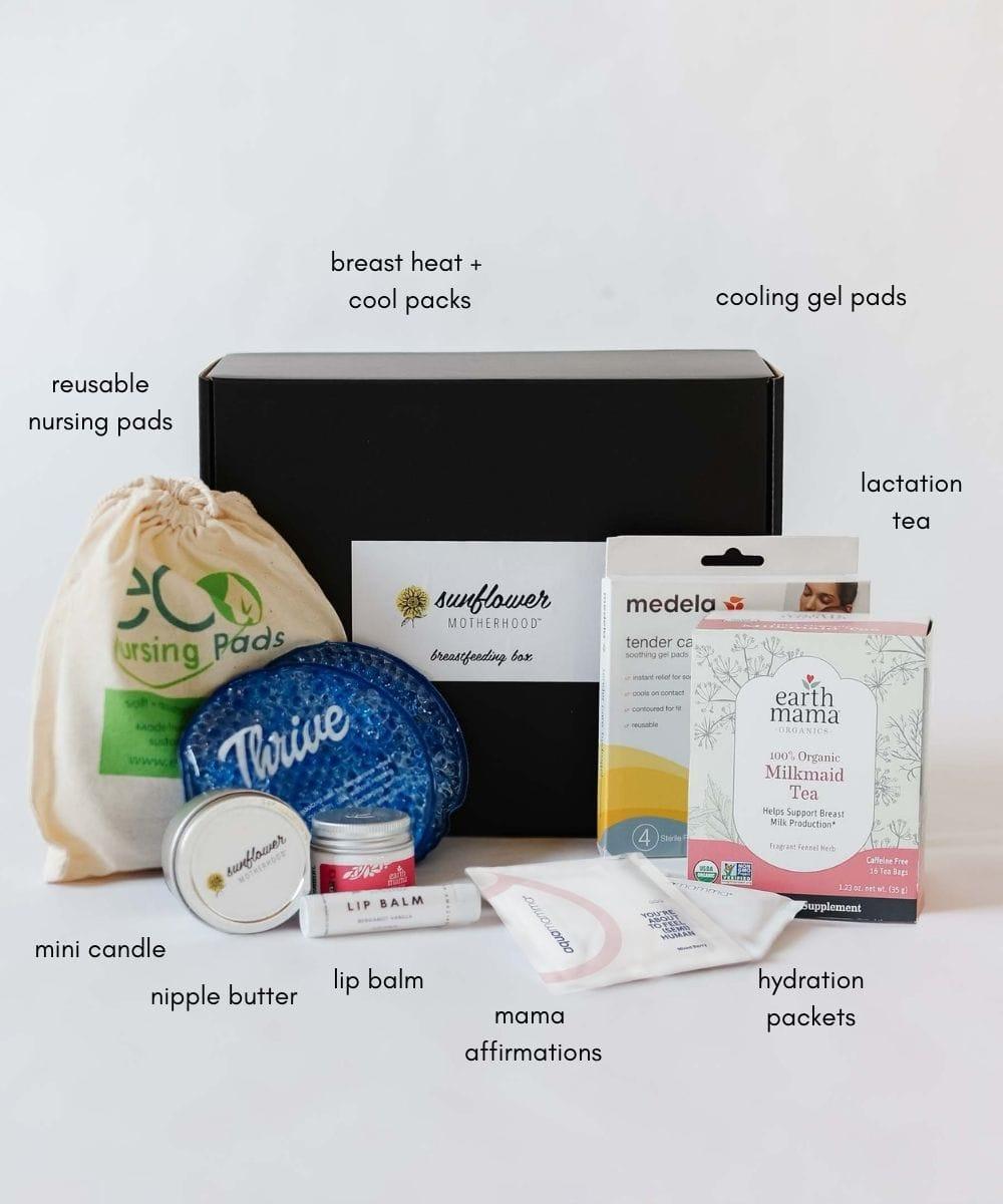 "Breastfeeding Box for new moms - perfect postpartum gift for nurturing and support."