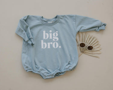 Big Bro Sweatshirt Romper in various colors for babies, perfect for stylish comfort.