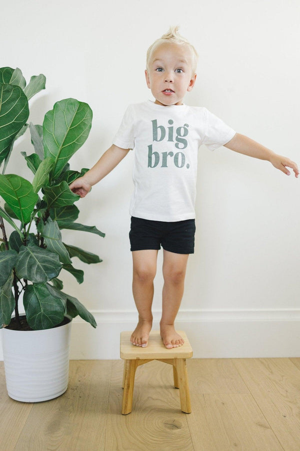 Big Bro Tee in various colors, angle view 3, perfect for stylish young siblings.