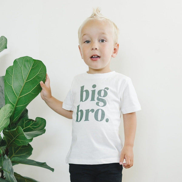 "Big Bro Tee in various colors for toddlers - stylish and comfortable tops for little ones."