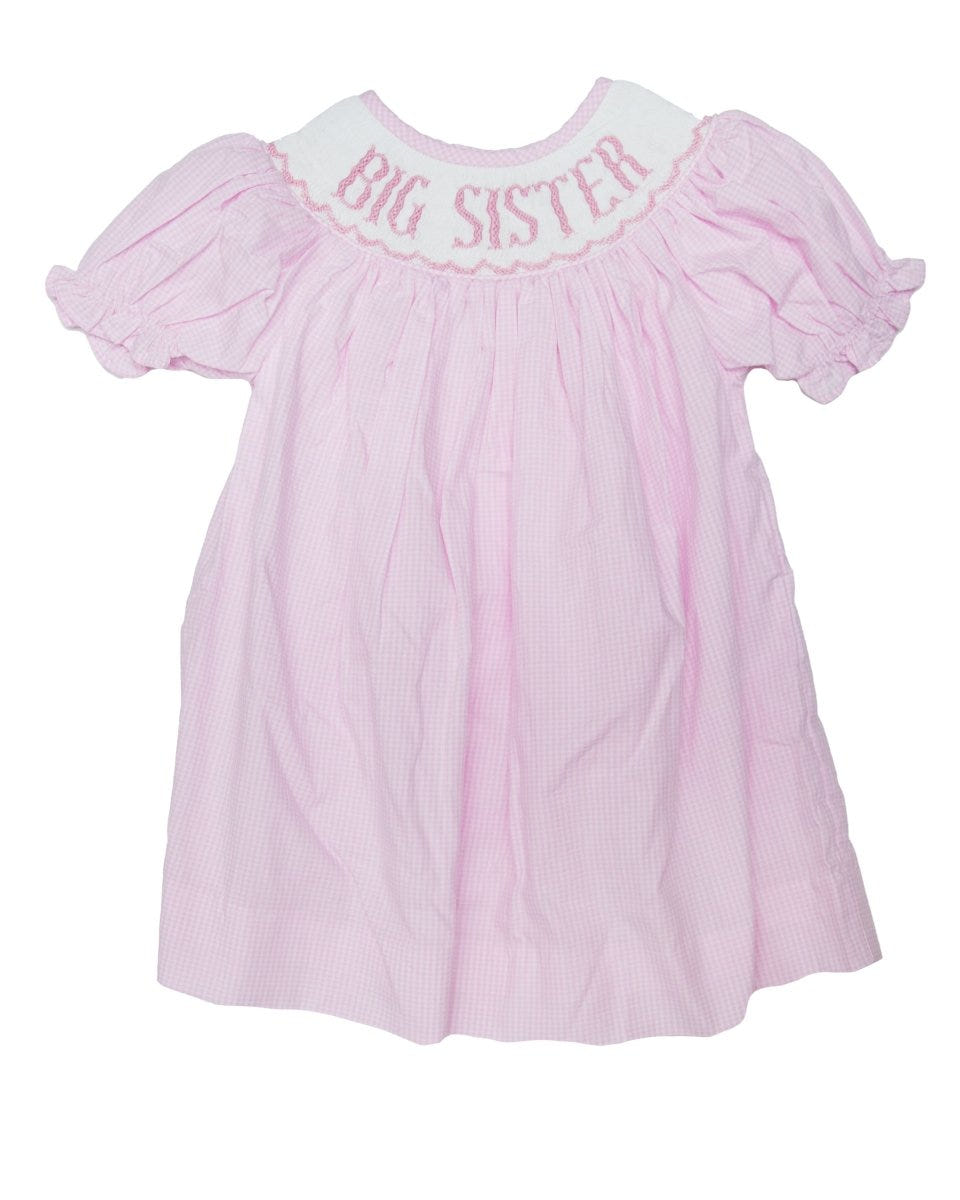 Big Sister Pink Gingham Emmie Dress - Adorable dress for young girls, perfect for special occasions and everyday wear.