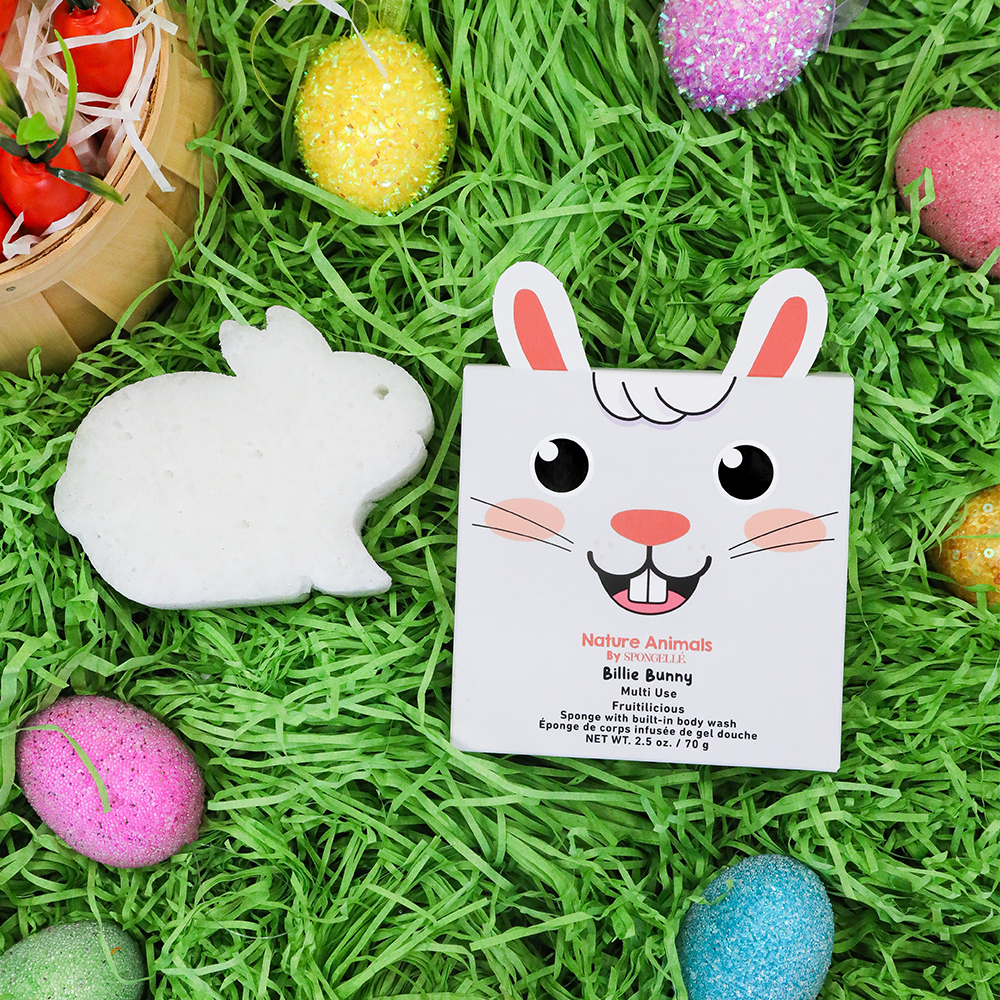 Billie Bunny Nature Animals Body Wash Infused Buffer for gentle baby skin care.