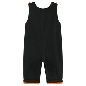 Black and Orange Boo Halloween Overalls