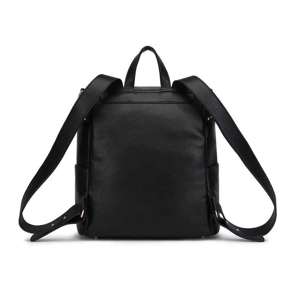 Signature Diaper Bag in Ebony Black, stylish and functional for modern parents. Angle 6 view showcasing design details.