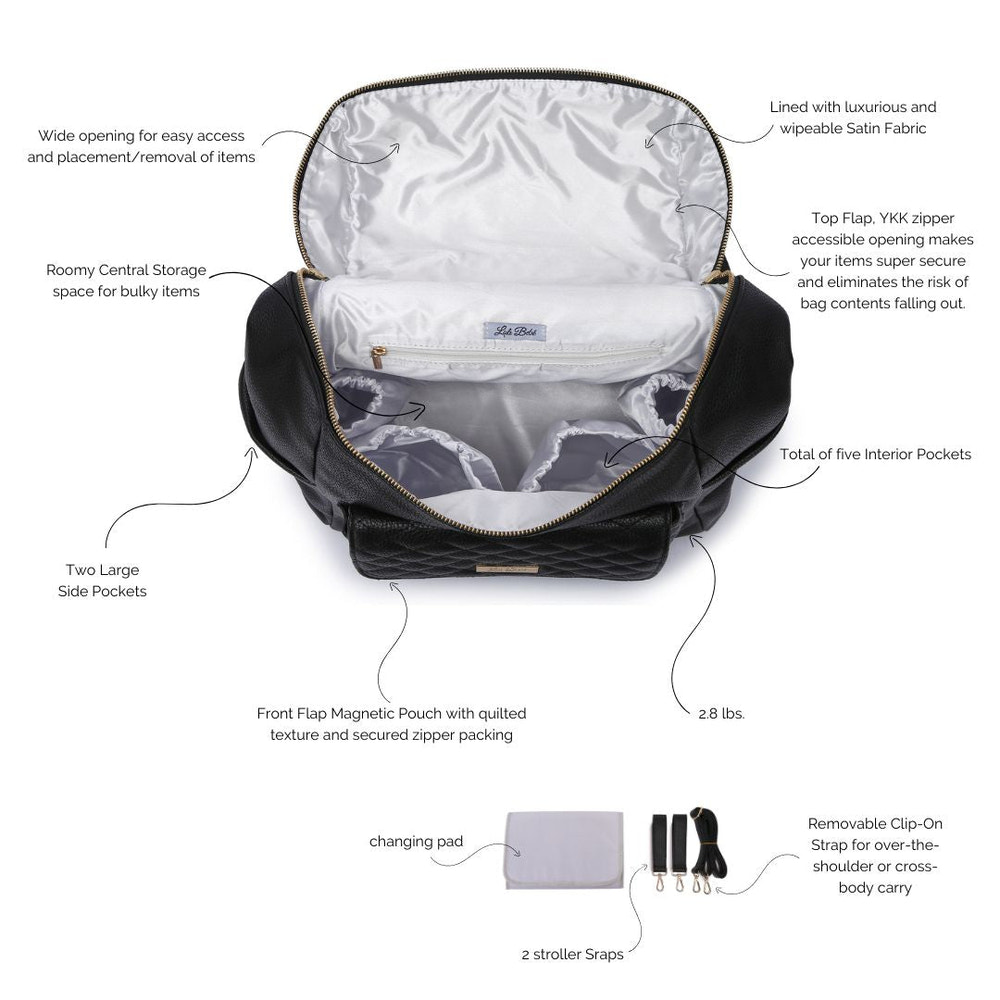 Signature Diaper Bag Ebony Black
