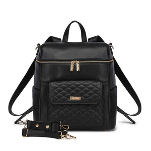 Signature Diaper Bag in Ebony Black, stylish and functional, shown from angle 3. Perfect for modern parents.