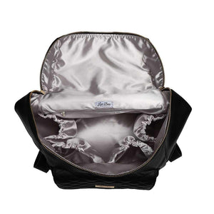Signature Diaper Bag in Ebony Black, stylish and functional for modern parents, shown from angle 5.