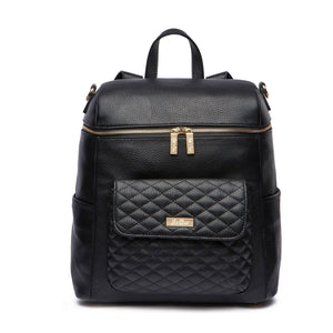 Signature Diaper Bag in Ebony Black - stylish and functional for modern parents.
