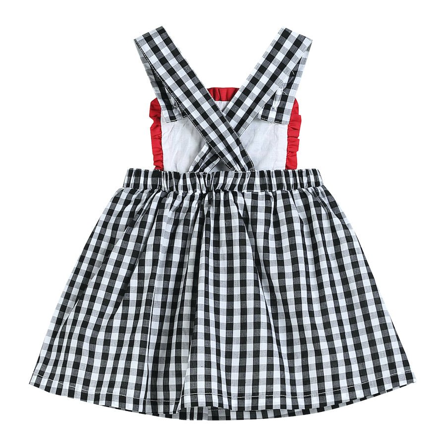 Black Gingham Barn Scene Jumper Dress