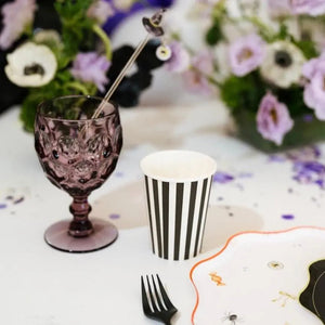 Black & White Striped Cup (12pcs)