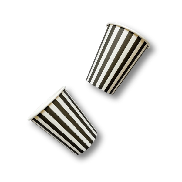 Black & White Striped Cup (12pcs)