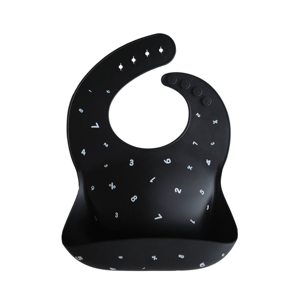 Mushie Silicone Baby Bib Adjustable Neck Strap Deep Pocket
