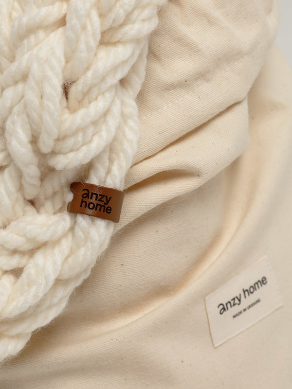 Chunky Knit Blanket in Ivory