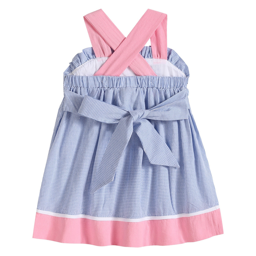 Blue and Pink Ocean Smocked Sundress