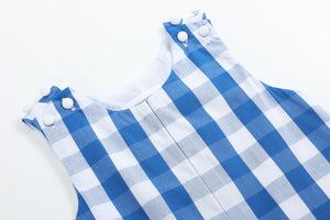 Blue Big Check Shortalls