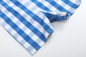 Blue Big Check Shortalls