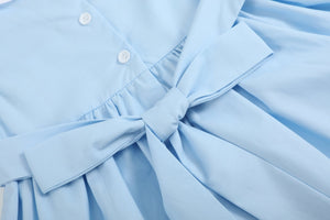 Blue Big Sister Smocked Dress