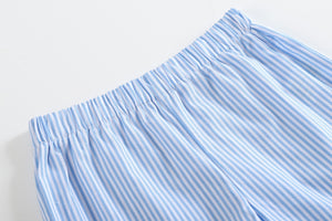 Blue Car Smocked T-Shirt and Shorts 2 pc. Set