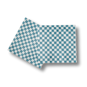 Blue Checkered Large Disposable Paper Napkins (16pcs)