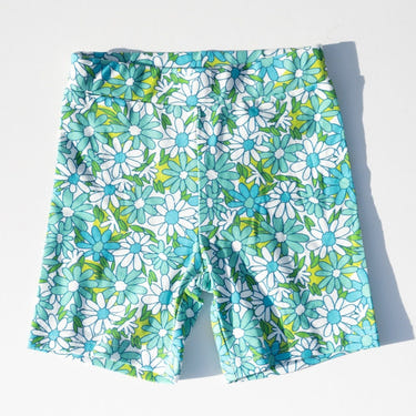 Blue Flower Power Bike Shorts for Toddlers and Girls