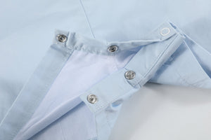 Blue fuzzy bunny overalls for babies, showcasing a cute design from angle 4. Perfect for playful outfits!