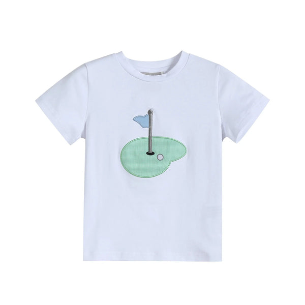 Blue Gingham Golf Hole Shirt and Boy Shorts Set