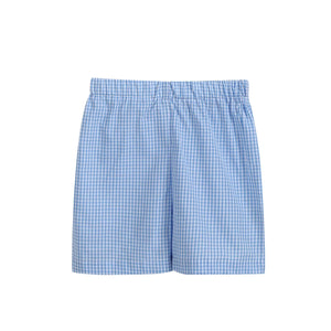 Blue Gingham Golf Hole Shirt and Boy Shorts Set