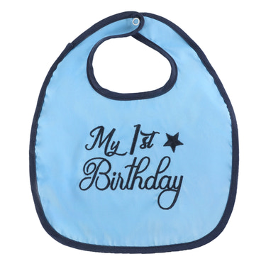 Blue 'My 1st Birthday' Bib - MOOGCO Baby