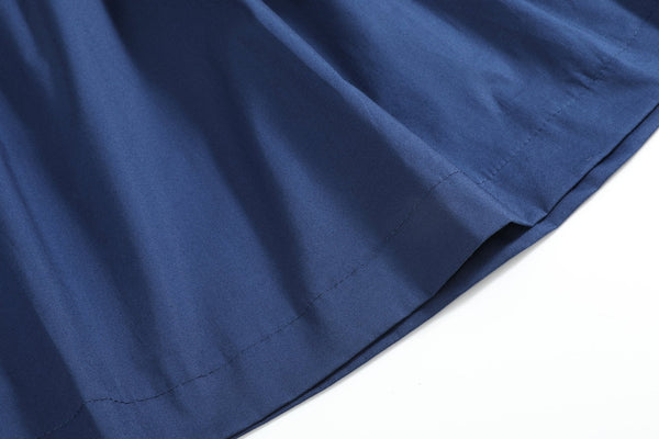 Blue Nativity Smocked Ruffle Bishop Dress