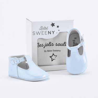 Boys Blue Patent Leather Pre-walker Shoes - MOOGCO Baby