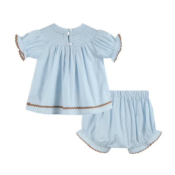 Blue Pumpkin Smocked Dress and Bloomers Set