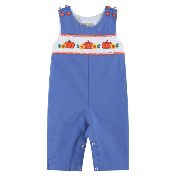 Blue Pumpkin Sunflower Smocked Overalls