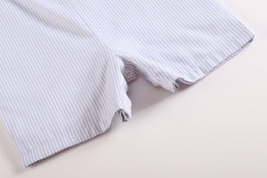 Blue Puppy Appliqué Seersucker Shortalls