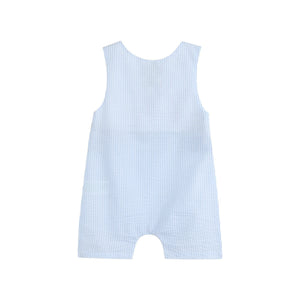 Blue Stripe Crawfish Smocked Shortalls