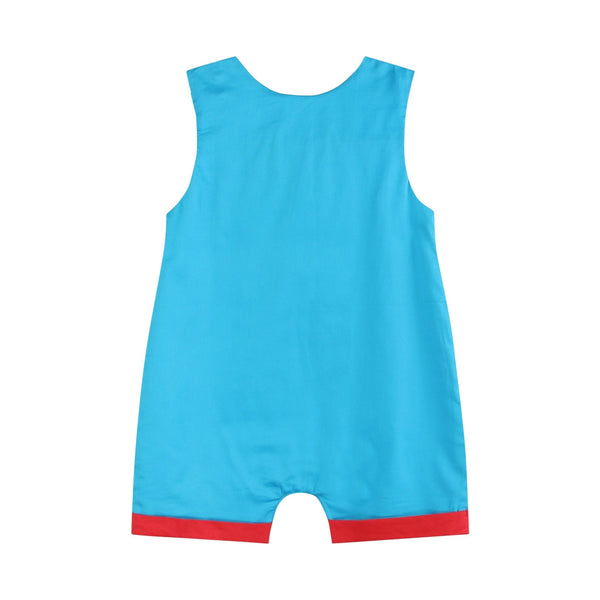 Blue Tractor Applique Shortalls