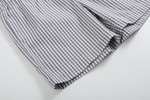 Blue Tractor Smocked Shirt and Gray Shorts Set