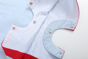 Blue USA Flag Smocked Shortalls