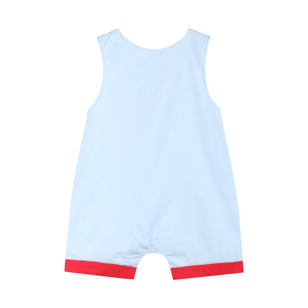 Blue USA Flag Smocked Shortalls