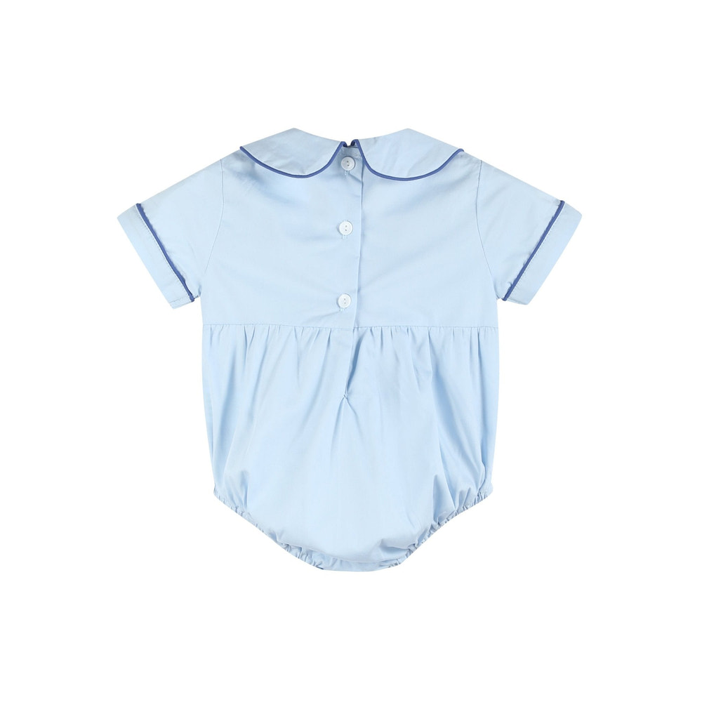 Blue Whale Smocked Collared Bubble Romper