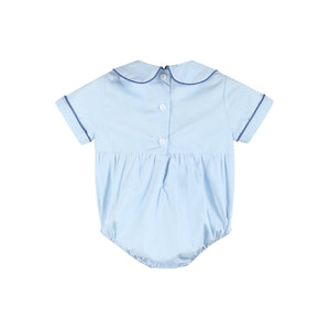 Blue Whale Smocked Collared Bubble Romper